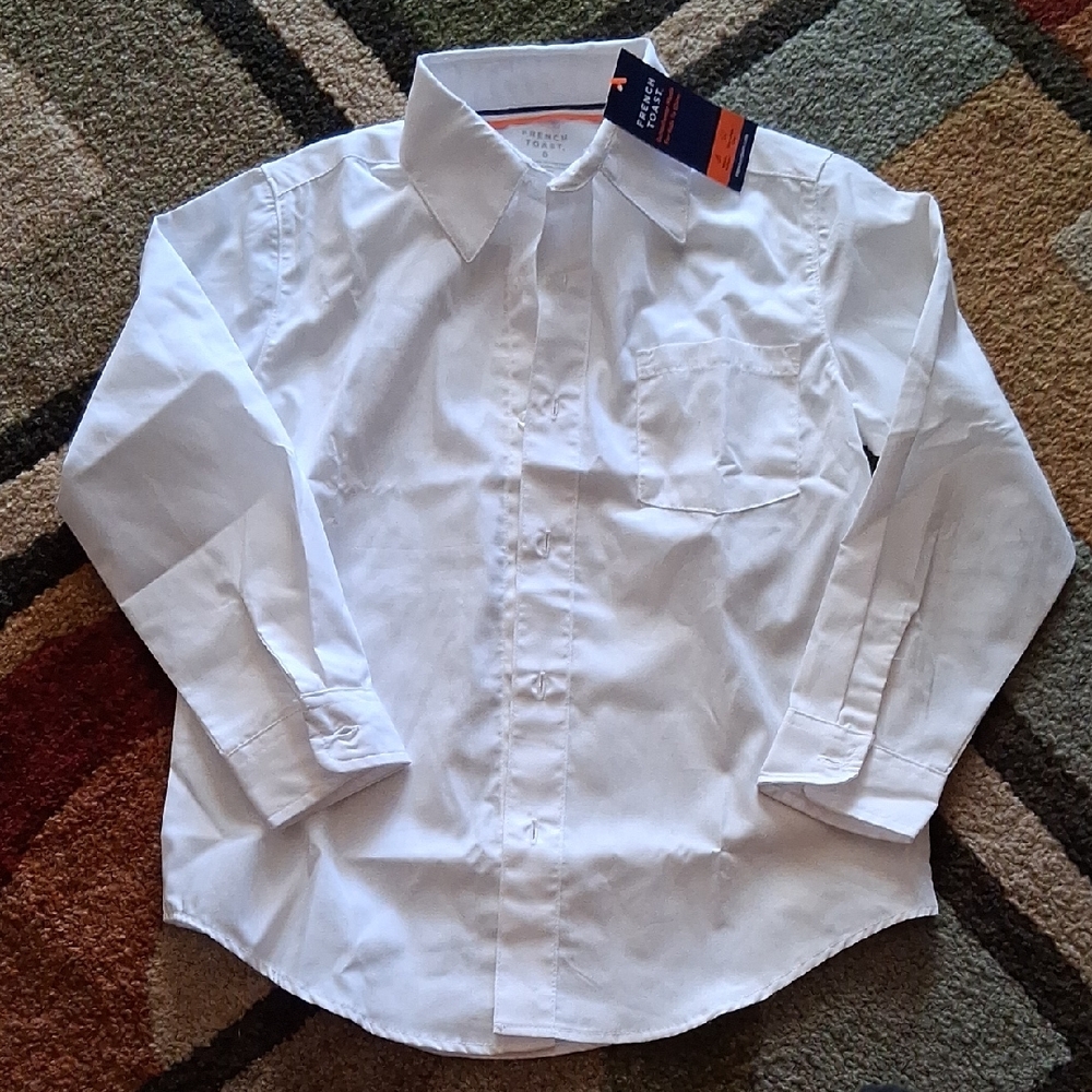 French Toast White Button Down Kids Shirt